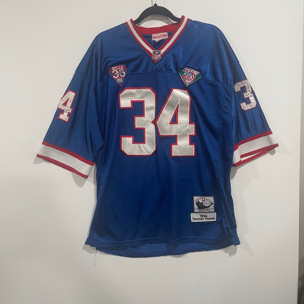 Mitchell & Ness Buffalo Bills Thurman Thomas 1994 Throwback Jersey Blue Men L